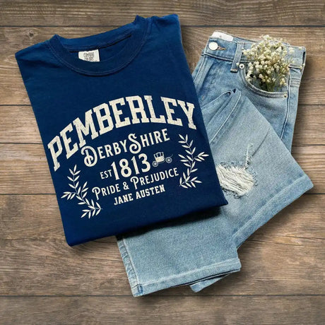 Pride and Prejudice Pemberley Derbyshire Tee Book Lovers T-Shirt