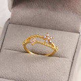 Sweet and Dainty Colourful Zircon Rings Gift Idea