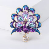 Enamel Peacock Brooches