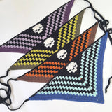 Skulls Bats Spiderwebs Halloween Crochet Headscarves Knitted Cotton Triangle Scarf