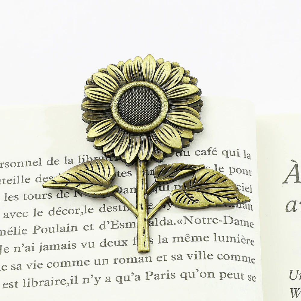 Bronze Metal Book Clips Bee Dragon Rose Sunflower Bookmark