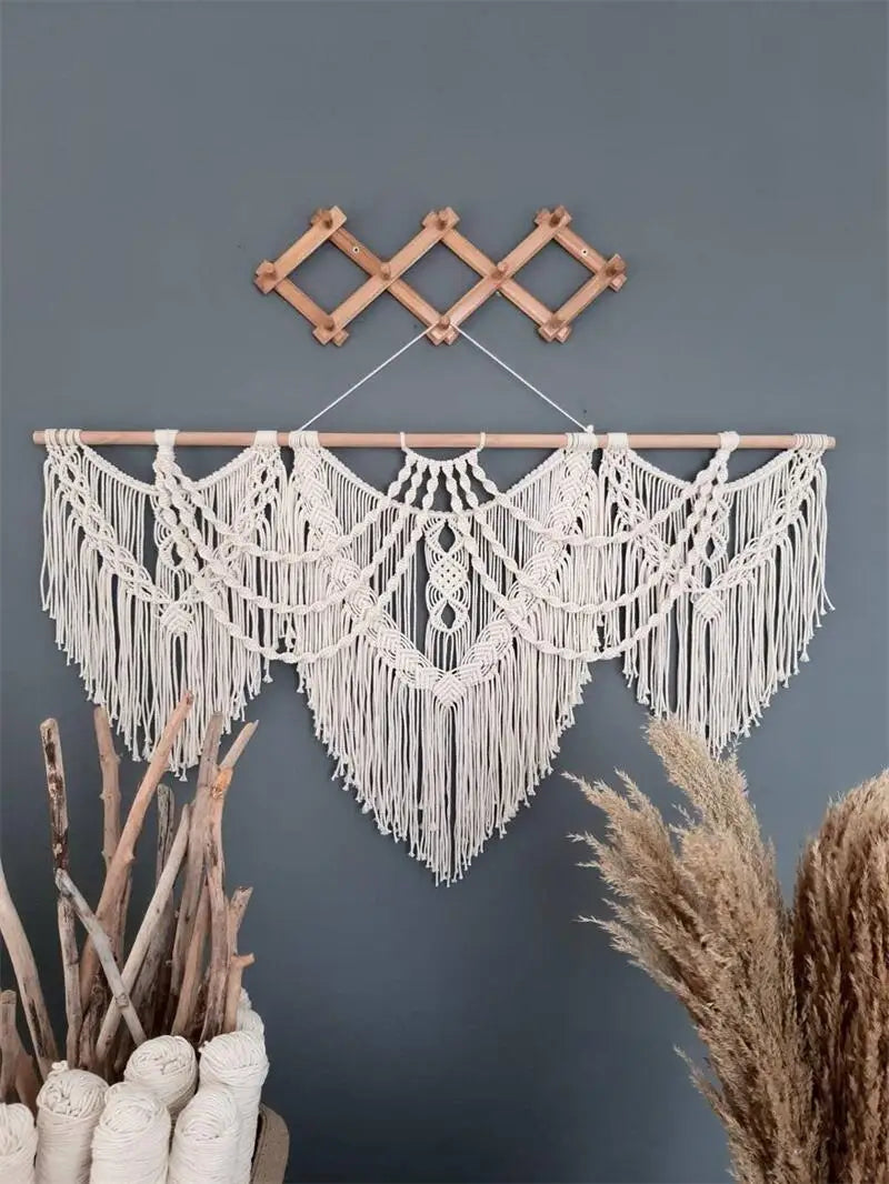 Large Macrame Wall Hanging Tapestry Bohemian Style Handwoven Tapestry For Home Decor Living Room Bedroom Background Decoration