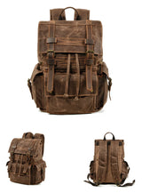 Indiana's Vintage Leather Canvas Backpack