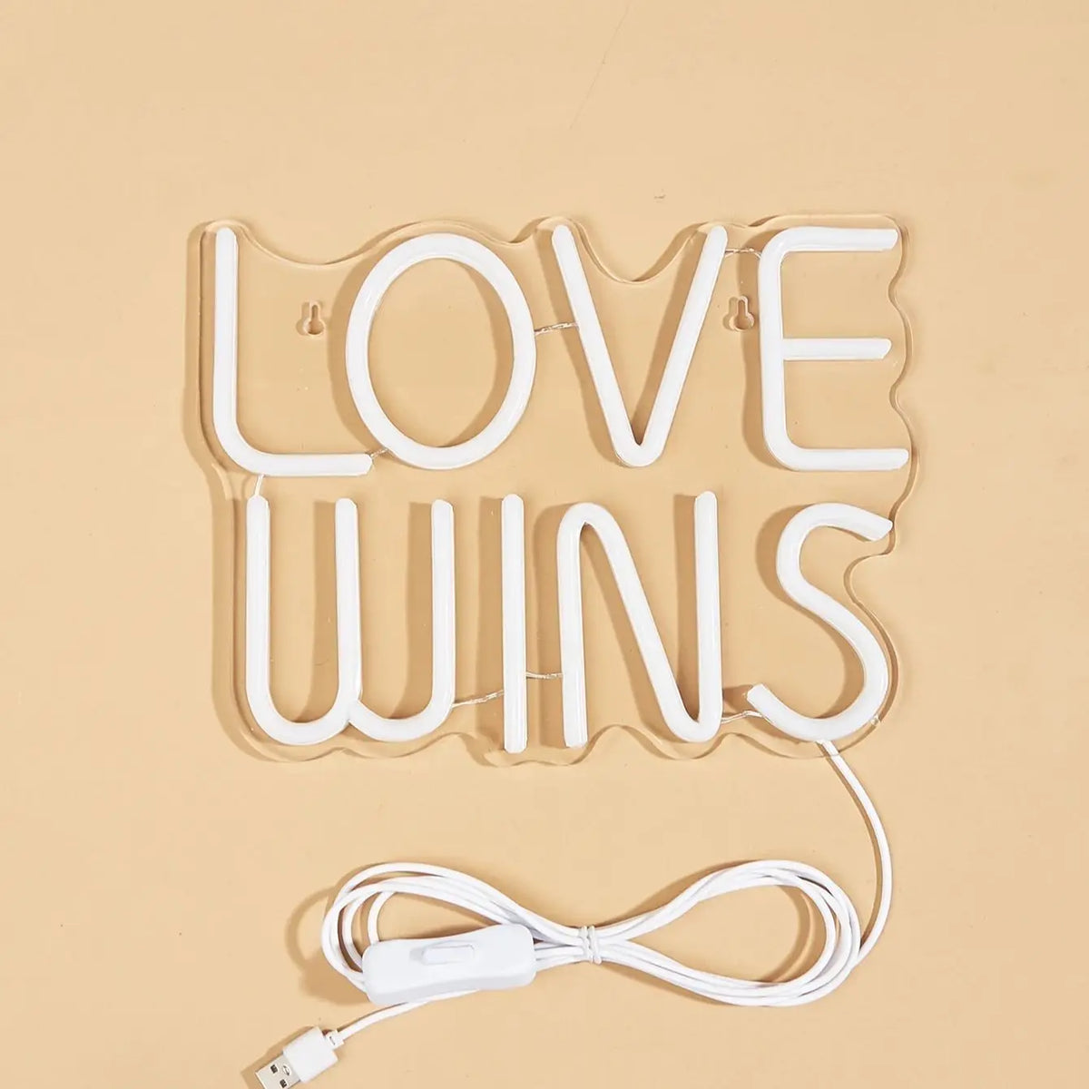 LED Neon Sign LOVE WINS USB Night Light Wall Art Decor Lamp