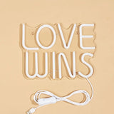 LED Neon Sign LOVE WINS USB Night Light Wall Art Decor Lamp