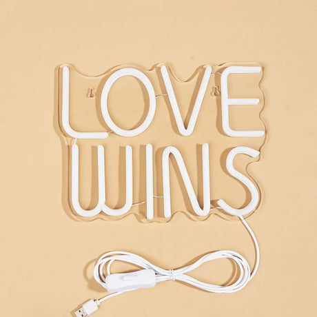 LED Neon Sign LOVE WINS USB Night Light Wall Art Decor Lamp