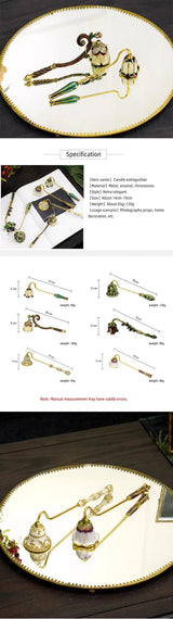 Candle Snuffers Enamel Diamonte Encrusted Long Handle Candle Extinguishers Home Decor