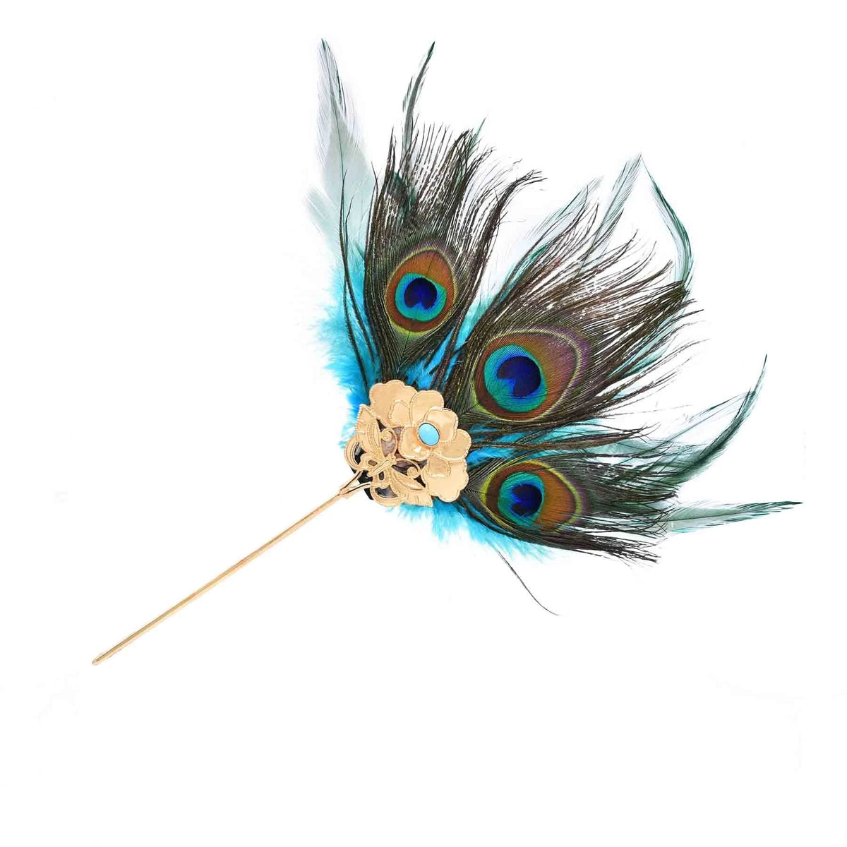 Peacock Feather Hairpins