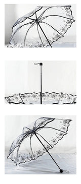 Forest Silhouette Transparent Umbrella PVC Umbrella