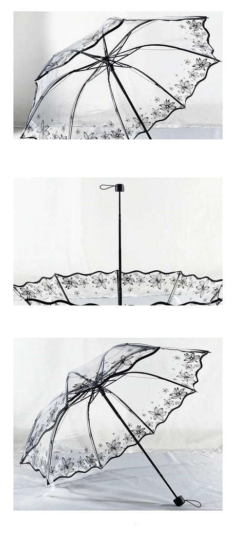 Forest Silhouette Transparent Umbrella PVC Umbrella