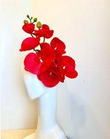 Handcrafted Large Realistic Orchid Statement Headpiece Floral Headband for Weddings Races Photoshoots