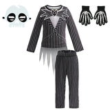Children's Halloween Cosplay Nightmare Before Christmas Costumes Kids Girls Sally Dress Boys Skeleton Jack Clothing Set