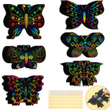 Set of 12 Magic Scratch Art Butterfly Scratch Drawing Cards