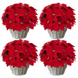 Artificial Christmas Red Poinsettia Flower Bouquets
