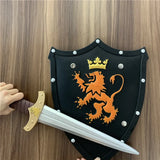 Kids Toy Golden Lion Shield Sword Sets PU Cosplay Role Play Props