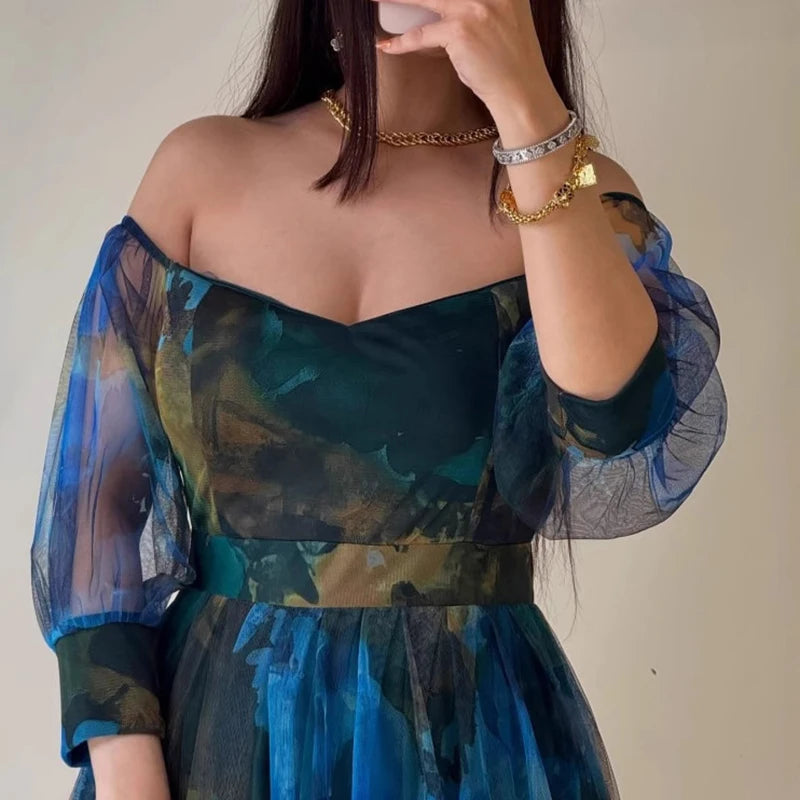 Gwendoline's Off Shoulder Long Sleeve Evening Dress
