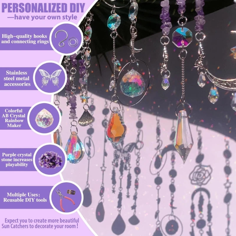 200Pcs Crystal Sun Catcher Making Set DIY Craft Kit