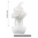 Pink Fluffy High-Top Cosplay Wig Queen's Hairstyle with Feather Flowers