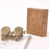 Antique Replica Brass Binoculars Desktop Ornament Mini Telescope Nautical Home Decor