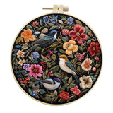 Spring Garden Embroidery Kit with Flower And Bird Pattern DIY Crafts