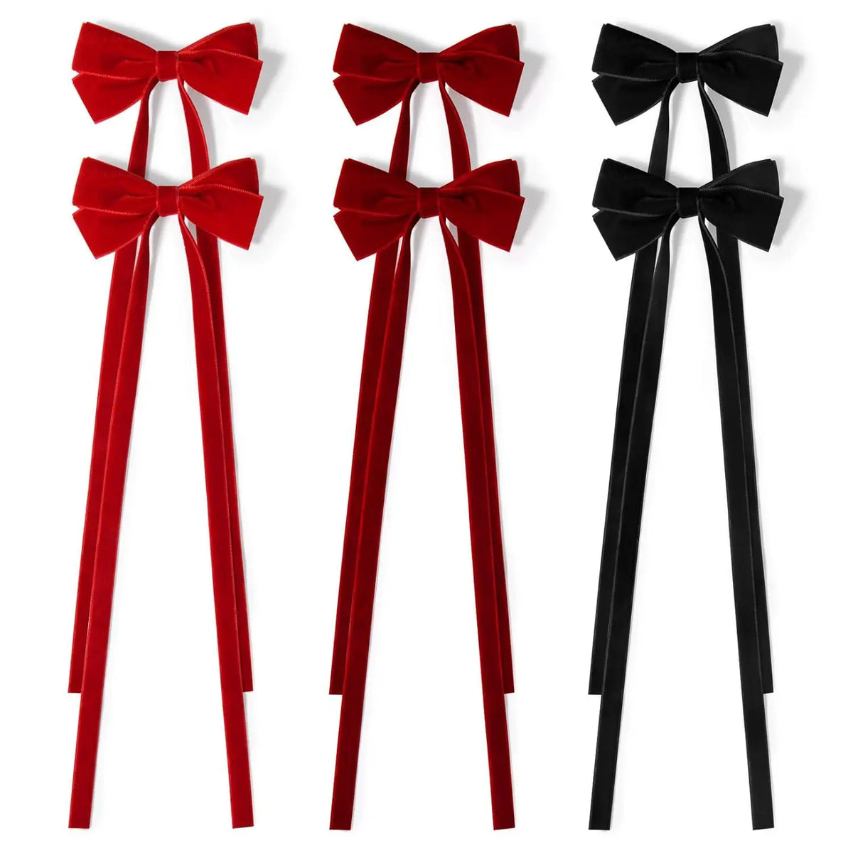 1 Pair Long Velvet Ribbon Bow Hairpins Hair Clips Barrettes