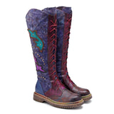 Wanda's Purple Genuine Leather Motorcycle Boots