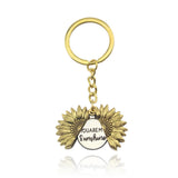 You Are My Sunshine Keyring Open Locket Sunflower Pendant