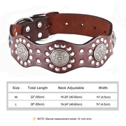Genuine Leather Dog Collar 2inch Wide Rivets and Spikes Medieval Cosplay