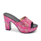 Paisley Summer Open Toe Platform High Heel Slides Shoes Comfortable Wedge Sandals