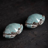 Kiln Cracked Glaze Crab Tea Pet Handmade Tea Ceremony Decoration