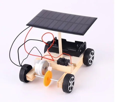 DIY Kids Wooden Solar Car Model Kit Toy Science Experimental Education Games