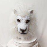 Lion Mask Cosplay Beast White Lion Latex Masks Book Week Halloween Party Costumes Props