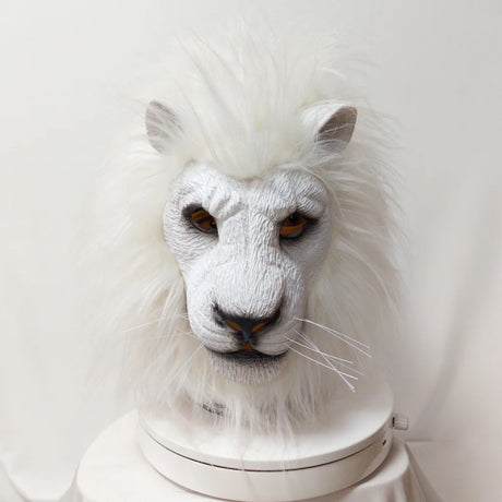 Lion Mask Cosplay Beast White Lion Latex Masks Book Week Halloween Party Costumes Props