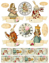 Vintage Alice In Wonderland Theme Scrapbooking Stickers
