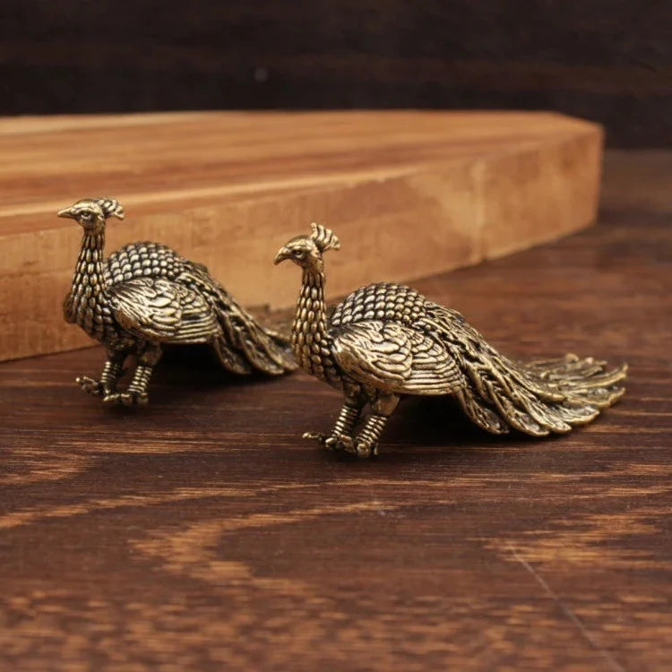 Brass Peacock Figure Tea Pet