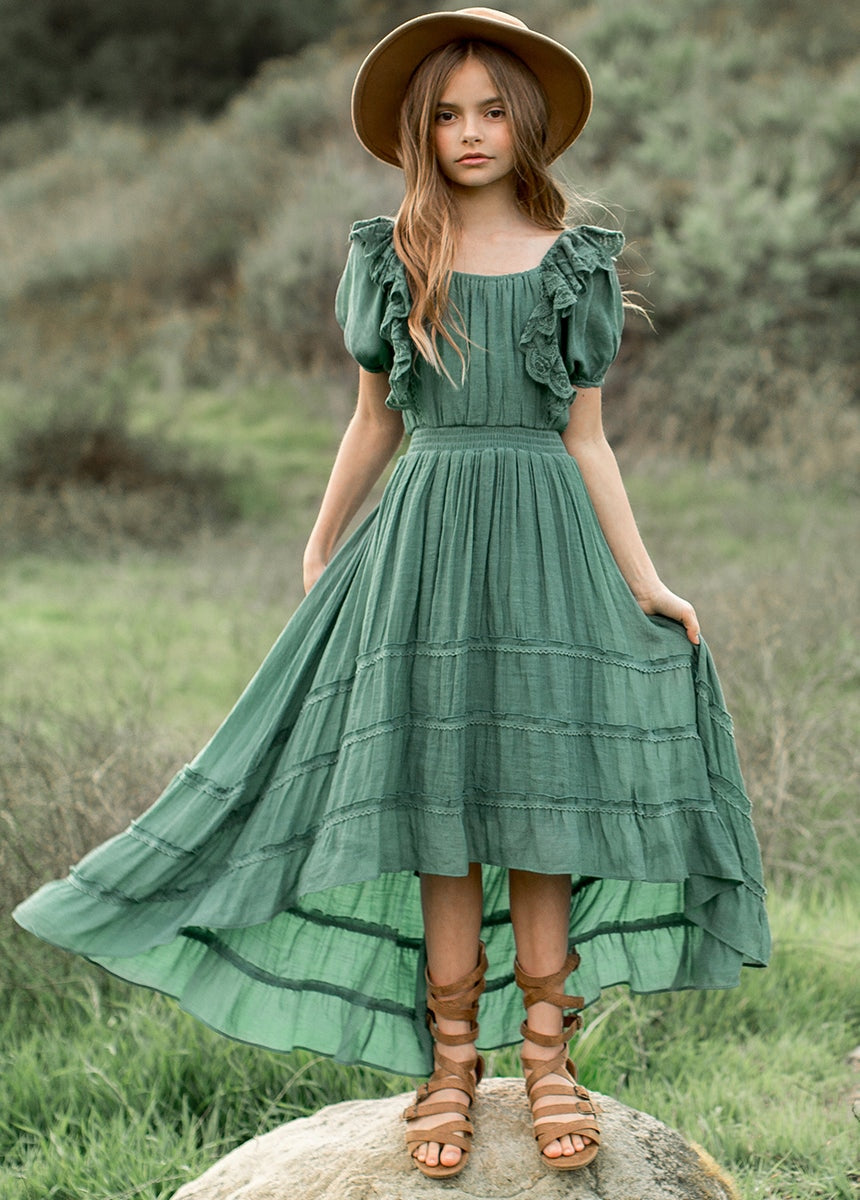 Girls Lace Bohemian Long Photoshoot Dresses