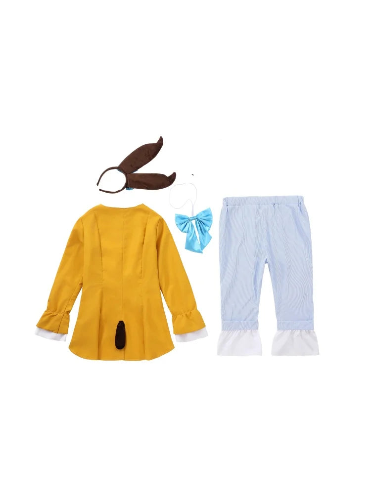 Women's Gentleman Rabbit Cosplay Costume Halloween Carnival Party Stage Performance Set With Bunny Ear Headwear Bow Tie Gloves