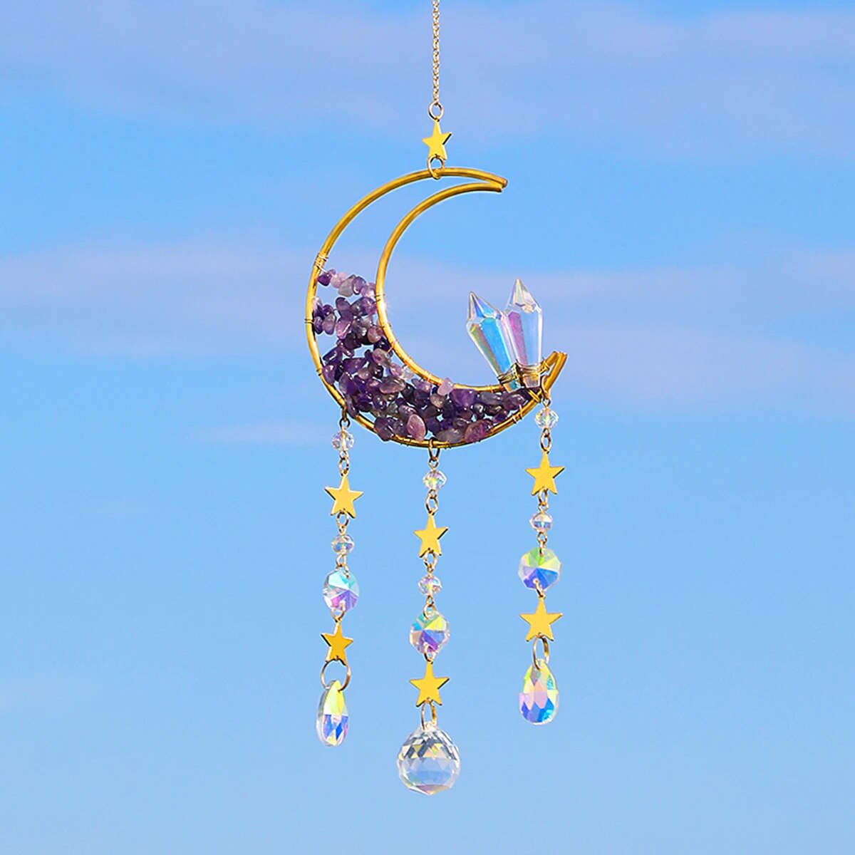 Sun Catcher Moon Crystal Rainbow Prism Garden Home Decor