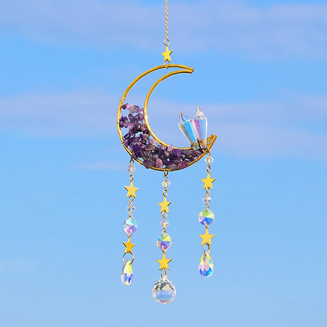 Sun Catcher Moon Crystal Rainbow Prism Garden Home Decor