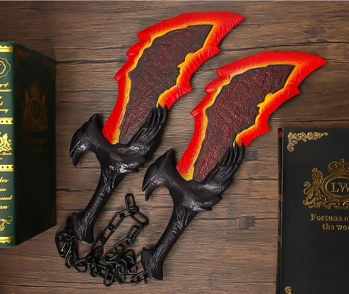 God of War Game Rubber Cosplay Props Guardian Shield Axes Blades Katana Sword