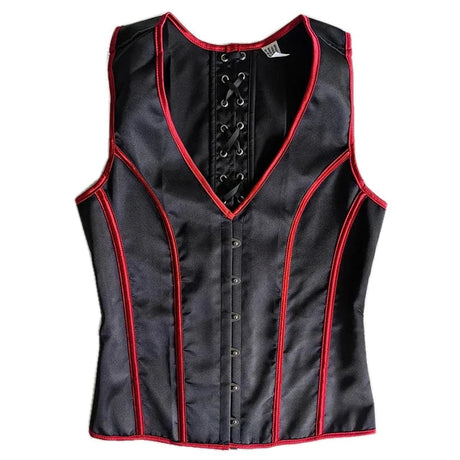 Men's Formal Boned Waistcoat Corset Vest Lace Up Burlesque Performance Stage Costume