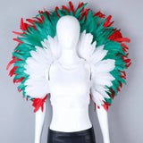 Rainbow Carnival Feather Cape Collar Shrug Mardi Gras Festival Wear