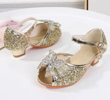 Party Shoes for Girls Glittery Butterfly Mary Jane Sandals Purple Gold Pink Blue