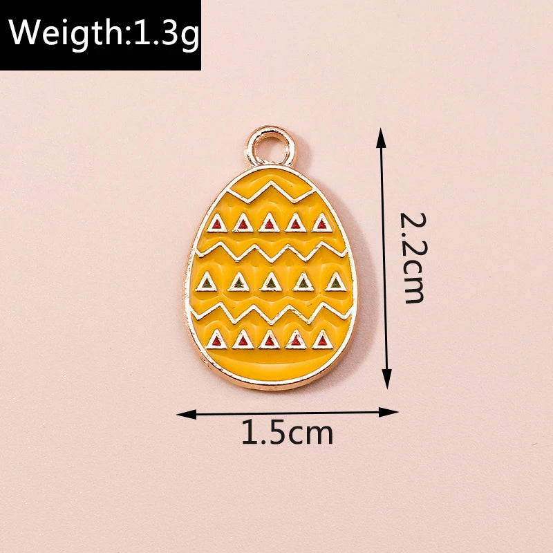 Ten Easter Eggs Charms for DIY Jewellery Making Craft