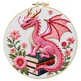 Pink Dragon DIY Embroidery Kit for Beginners