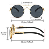 Round Retro Cape Sunglasses Double Bridge