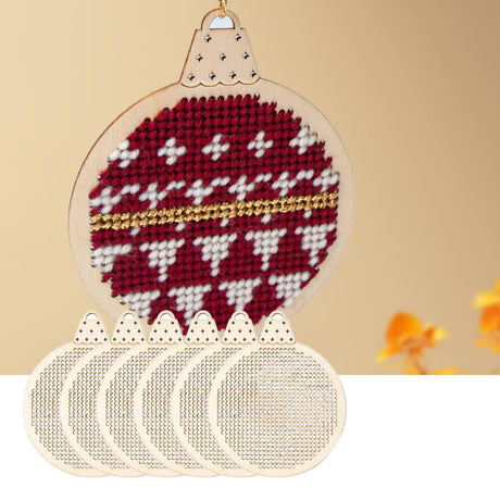 6 Pieces DIY Cross Stitch Wood Slices DIY Gift Tags Christmas Ornaments