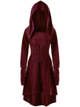 Archer's Goblincore Hooded  Lace Up Tunic Dress