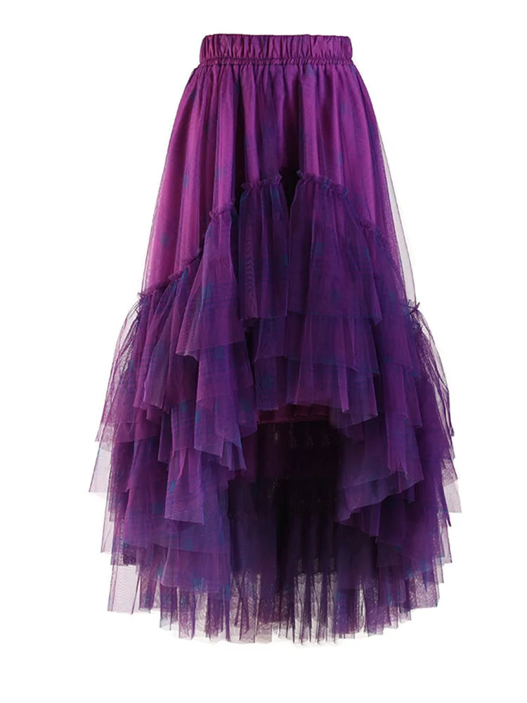Curious Plaid Ruffle Skirt