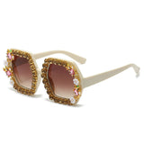 Gilly's Rhinestone Sparkling Square Frame Sunglasses Funglasses